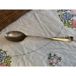 Vintage Queen Anne Nickel Plate By Godinger Center Ridge Solid Serving Spoon